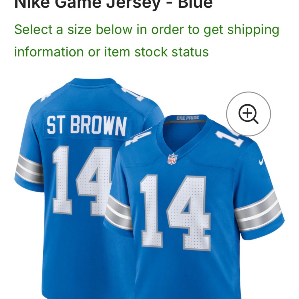Nike Detroit ST BROWN  Blue NFLPA Jersey
